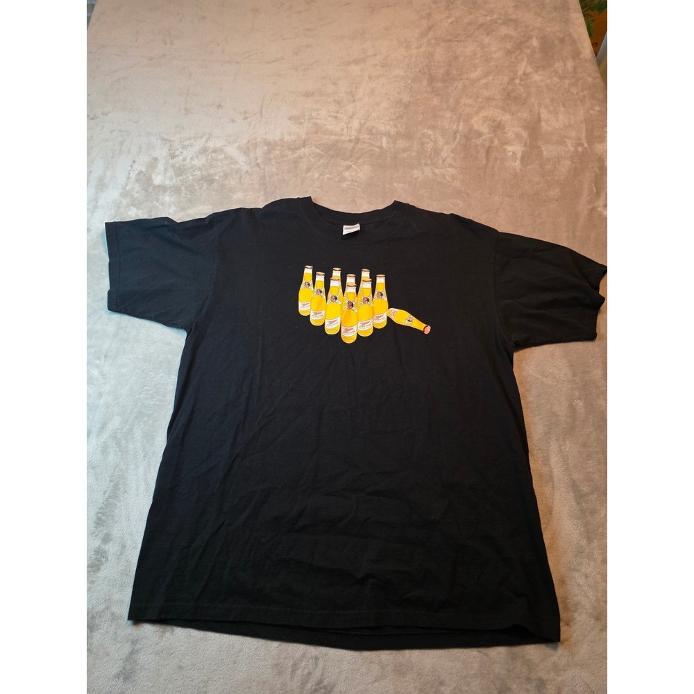Miller High Life Beer Bowling Bottles Graphic T-Shirt Mens XL Black Anvil Cotton